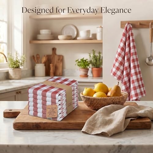 Urban Villa Kitchen Towels Cotton Dish Towels 20”x30” Rust - Image 5