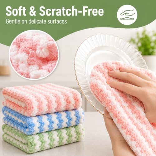 10 Pack Mircofiber Dish Cloths, Upgrade Kitchen Dish Rags, Reusable Cleaning - Image 5