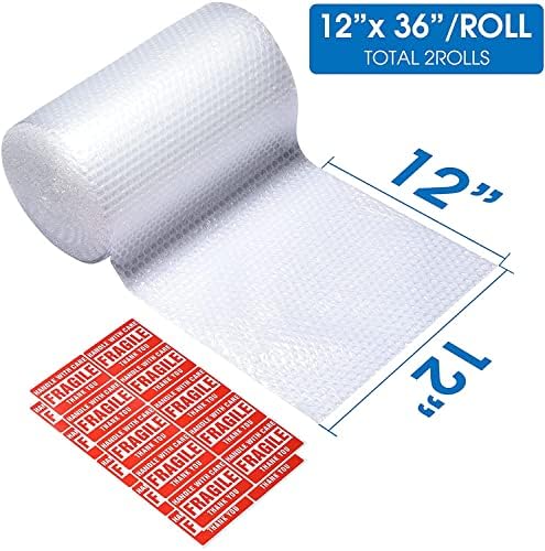 Bubble Cushioning Wrap Roll, Sumono 12 Inch x 36 Feet Total Bubble Roll - Image 3