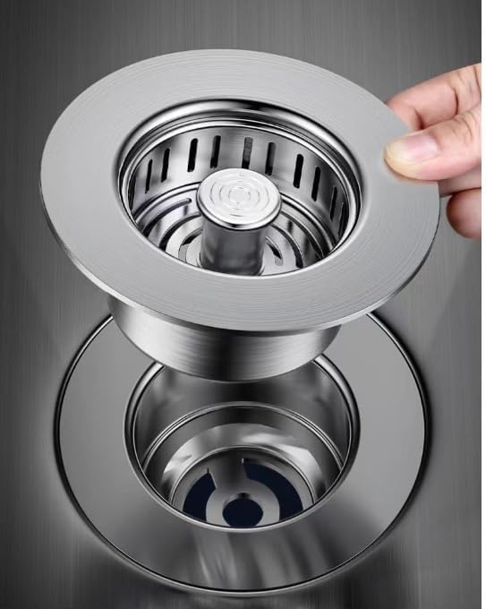 Upgrade Your Kitchen with a 304 Stainless Steel Sink Drain Strainer & Stopper – Durable, Rust-Resistant, and Easy-to-Clean for a Clog-Free Sink. Perfect for Any Modern Kitchen!