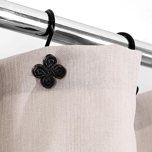 Matte Black Shower Curtain Hooks: Rust Proof Metal Curtain Rings - Image 3