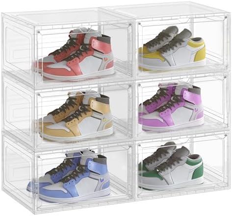SONGMICS Shoe Boxes Set of 6, Fits Shoes up to US Size 12 by Unknown