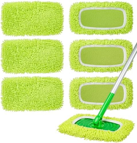 6 Pack Reusable Microfiber Mop Pads Compatible by ZEHRAI