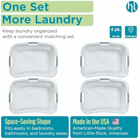 Home Logic 1.5 Bushel Plastic Laundry Basket Front Load, Large Laundry Hamper - Image 6