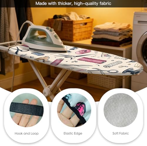 Nuxovilar Sewing Tools Cotton Ironing Board Cover 15x54 Fabric - Image 5