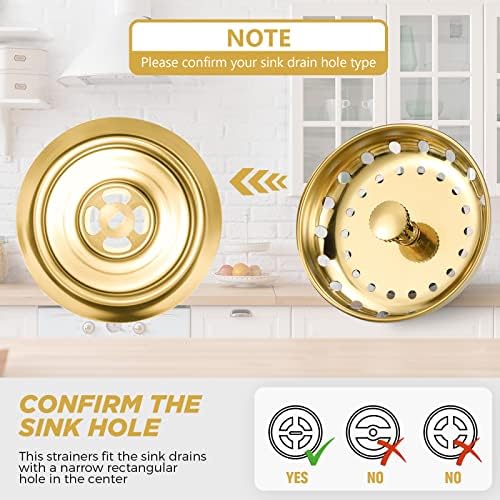 Retisee 2 Pcs Kitchen Sink Stopper Strainer Stainless Steel Drain Strainers - Image 3