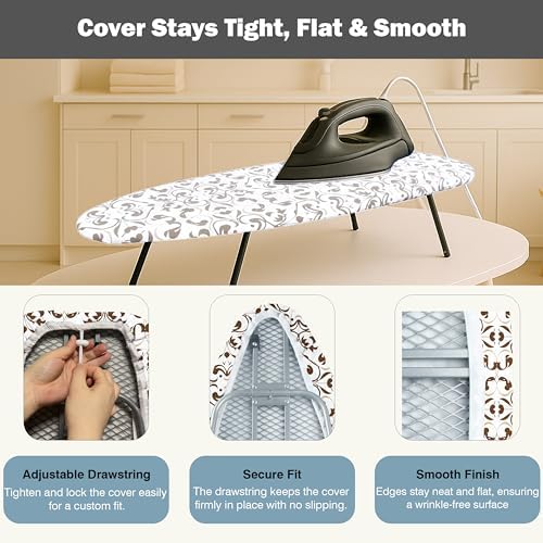 UniSimp Small Ironing Board Cover and Pad 12"x32" Small Iron Board Cover - Image 6