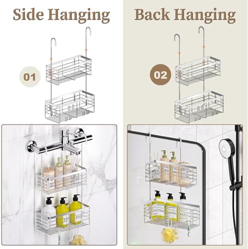 DELLAN Hanging Shower Caddy, 2-Tier Shower Rack - Image 3