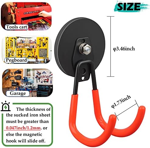 ULIBERMAGNET Strong Magnetic Hooks, 2 Pack Heavy Duty Large Magnetic Hooks - Image 4