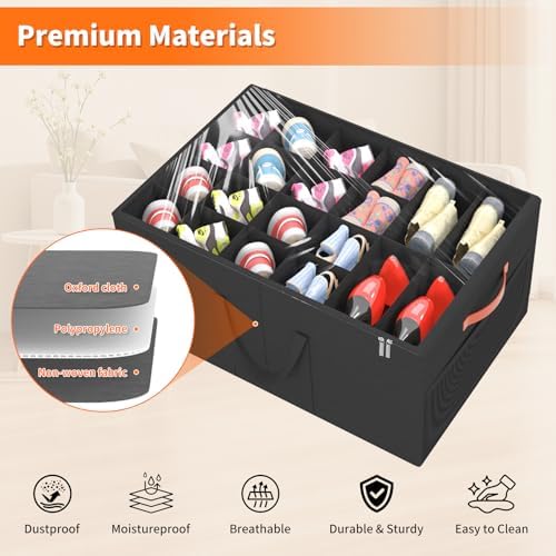 Aokeyee 2 Pack Shoe Organizer for Closet, Large Shoe Storage Box - Image 3