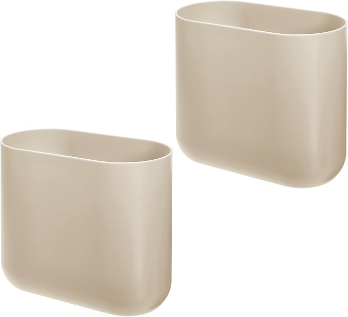 iDesign Small Slim Plastic Bathroom Trash Can - Image 6