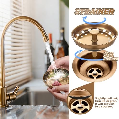 Retisee 2 Pcs Kitchen Sink Stopper Strainer Stainless Steel Drain Strainers - Image 6