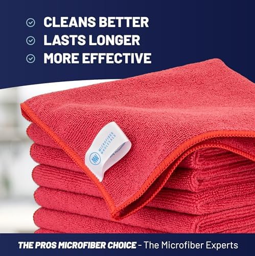 MW PRO Microfiber Cleaning Cloths Red - Image 2