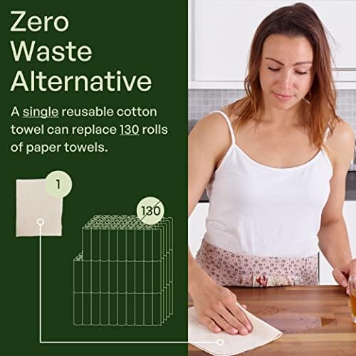 mioeco 10 Pack Reusable Kitchen Paper Towels, Organic Dish Cloths - Image 4