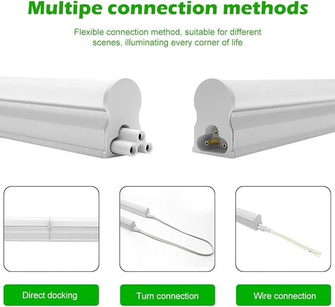 LightingWill LED Shop Light 3FT 14W, Natural White 4000K, Linkable T5 Integrated Fixture, Utility LED Ceiling and Under Cabinet Light, Corded Electric with Built-in ON/Off Switch, 10 Pack