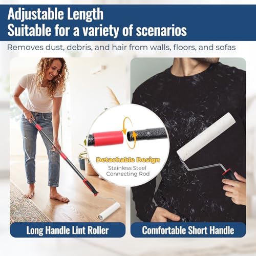 Lint Rollers for Pet Hair Extra Sticky, 9.45" Wide Large Lint Roller, 240 - Image 2
