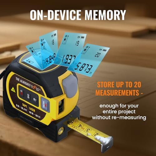 The Almighty Ruler Laser Tape Measure | Smart Range Finder | 131ft/ 40m - Image 3