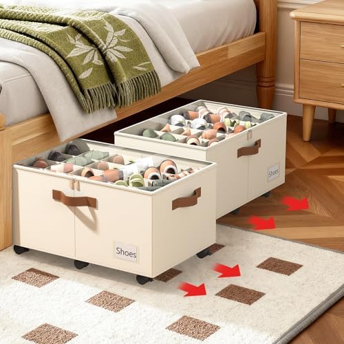 Foyego 2 Pack Shoe Organizer for Closet, Shoe Storage - Image 2