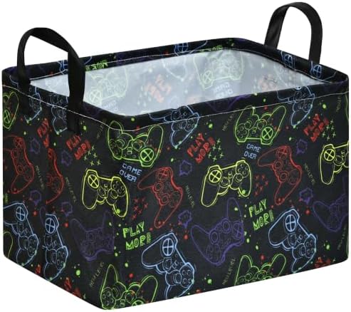 MAIZMZ Game Controller Storage Bin, Waterproof Linen Laundry Basket by MAIZMZ