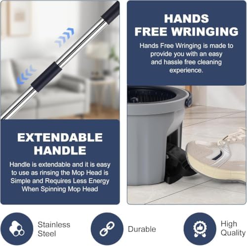 Spin Mop Bucket Set 3 Refills Best Mops - Image 4