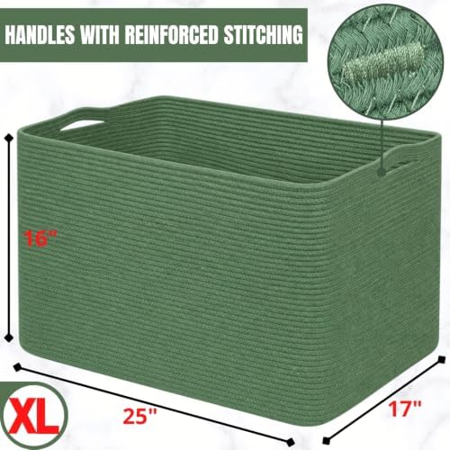 MINTWOOD Design 112L Extra Large Blanket Basket Holder Living Room, Dog Toy - Image 3