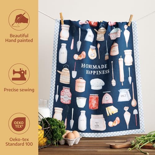 Maison d' Hermine Kitchen Towels Set of 2 Reusable 100% Cotton 27.50" x 20" - Image 2