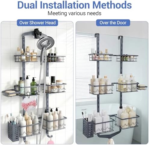 Extra Large Shower Caddy Hanging, Rust-Resistant Shower Organizer Hanging - Image 3