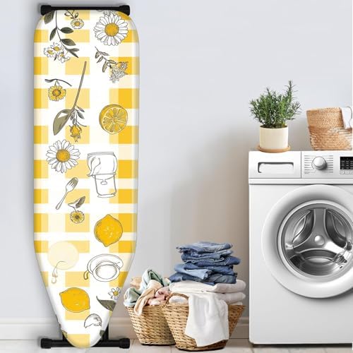 Nuxovilar Yellow Gingham Lemons Ironing Board Cover 15x54 Polyester - Image 3