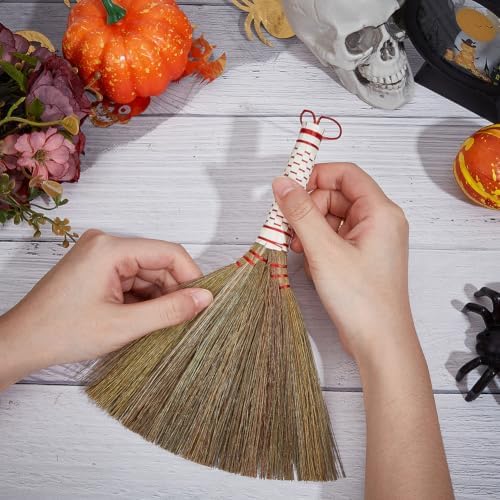 GORGECRAFT 21cm Small Hand Whisk Broom Straw Angled Bristles Whisk Cleaning - Image 3
