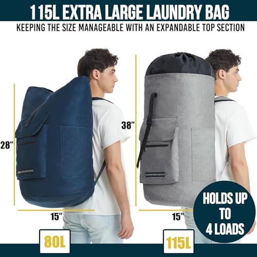 Laundry Backpack Bag, 115L Extra Large Laundry Bag - Image 2