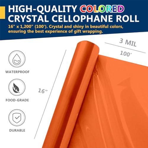 PerkHomy Clear Cellophane Wrap Roll 16" 3 Mil Thick Cellophane - Image 2