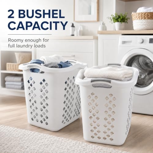 Laundry Basket 2 Pack 2 Bushel Plastic - Image 7