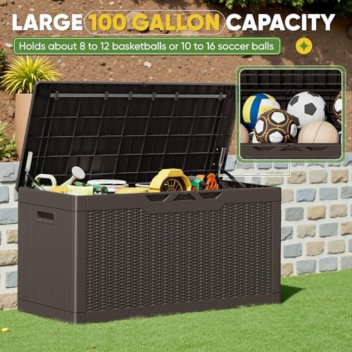 Greesum Outdoor Storage Box 100 Gallon Storage Bin - Image 3