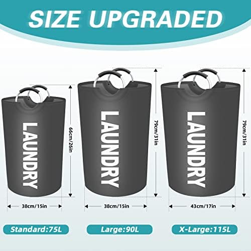 90L Large Laundry Basket, Dirty Clothes Waterproof Laundry Hamper - Image 2