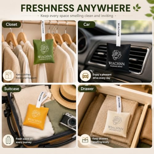 4-Packs Hanging Scented Sachets | Long-Lasting Closet Deodorizer Air Freshener - Image 3
