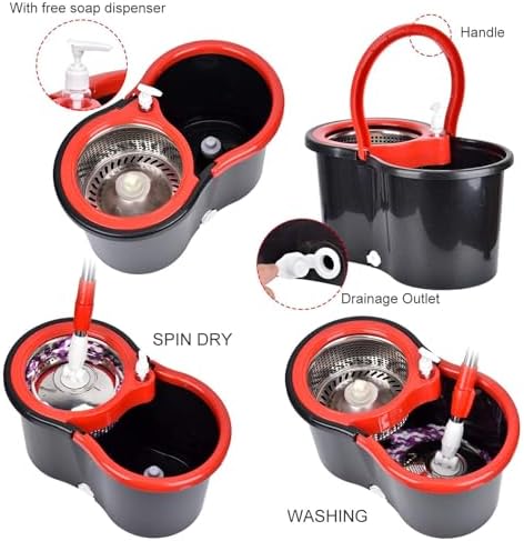 Mop Bucket with Wringer Set, 360 Rotation Mop Bucket Systerm - Image 5