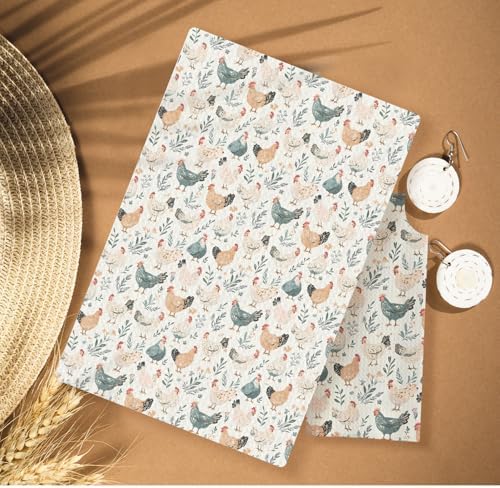 Farmhouse Chicken Kitchen Towels, Chicken Lover Mom Lady Gifts Decorative Dish - Image 2