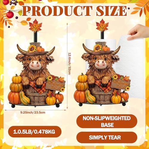 Chunful Highland Cow Fall Paper Towel Holder - Image 3