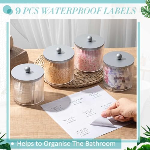 6 Pcs Plastic Holder Dispenser Bathroom Jars - Image 5