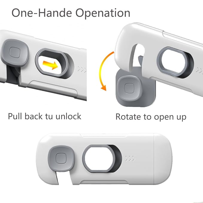 5Pack Child Proof Refrigerator Lock, Fridge Locks for Kids,with Adhesive,Child Safety Locks for Doors, RV Refrigerator, Oven Lock Child Safety Baby Cabinet Locks (Dark Gray, 5 Count (Pack of 1))