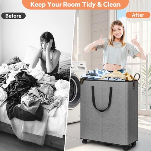 SpaceTrove Rolling Laundry Basket - Image 4