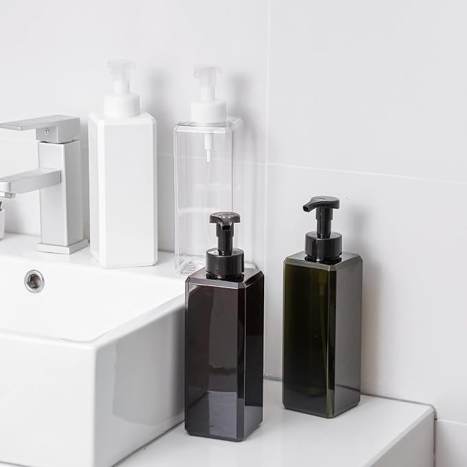 Foaming Soap Dispenser, 34oz Plastic Refillable Pump Bottle, 2 Pack, Amber | - Image 5