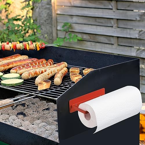 Magnetic Paper Towel Holder for Fridge Red, Heavy Duty Strong Magnet Backing - Image 4