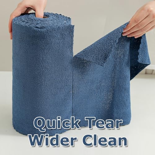 Jessy Home 80 Pack Microfiber Cleaning Cloth Roll Reusable Paper Towels 12"x12" - Image 3