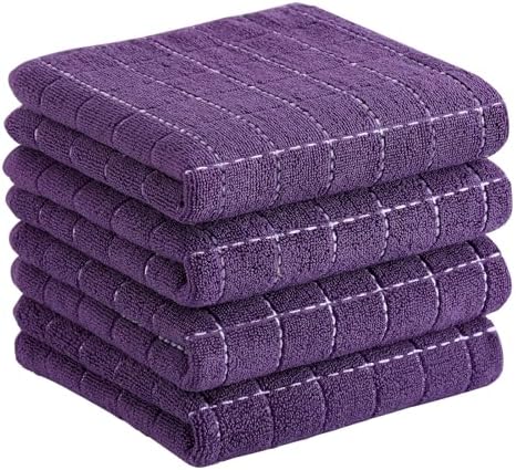 Homaxy 100% Cotton Terry Kitchen Towels, 4 Pack by Homaxy