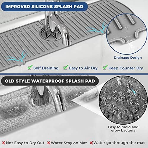 XXL Silicone Faucet Handle Drip Catcher Tray Mat, Large Silicone Faucet Mat - Image 6