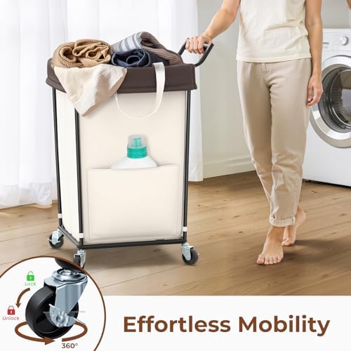 Rolling Laundry Hamper with Wheels and Handle, 160L Rolling Laundry Basket - Image 4