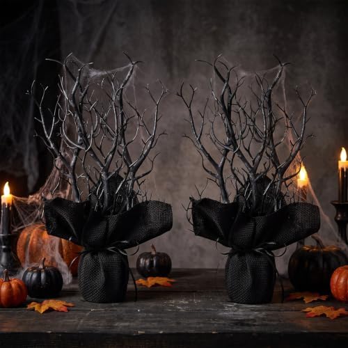 2 Pcs 13.8 Inches Halloween Black Artificial Branches Plastic Faux Manzanita by Unknown