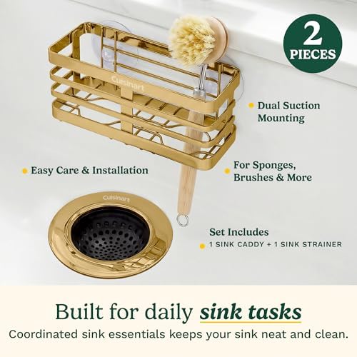Cuisinart Sink Drain Strainer & Suction Cup Sponge Holder, 2-Piece Set - Image 2
