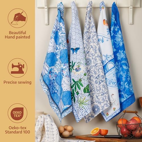 Maison d' Hermine Kitchen Towels Set of 6 Reusable 100% Cotton 27.50" x 20" - Image 2
